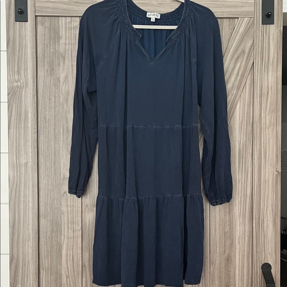 Waverly Deep Blue Long Sleeve Dress